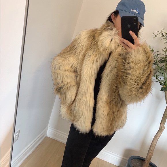 Zara Jackets & Blazers - ZARA Faux Fur Coat Multicolor Plush | Size Small | NWT